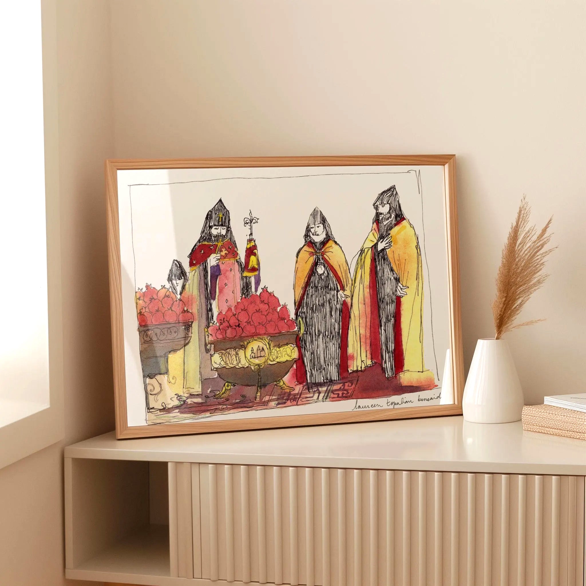 La Bénédiction des grenades dans la Cathédrale Etchmiadzin - Édition limitée sur papier d'art