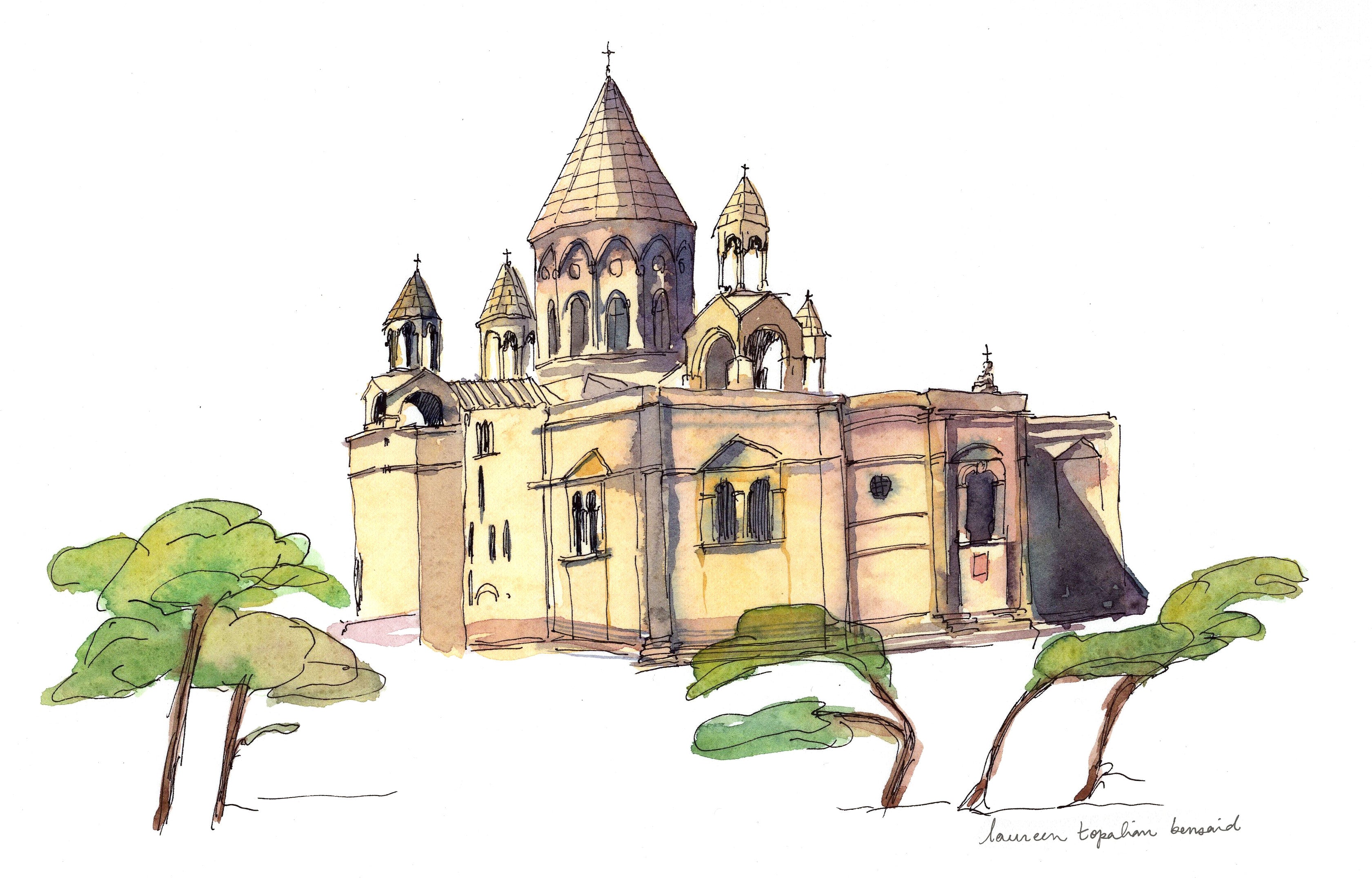 La Cathédrale Etchmiadzin - Édition limitée sur papier d'art