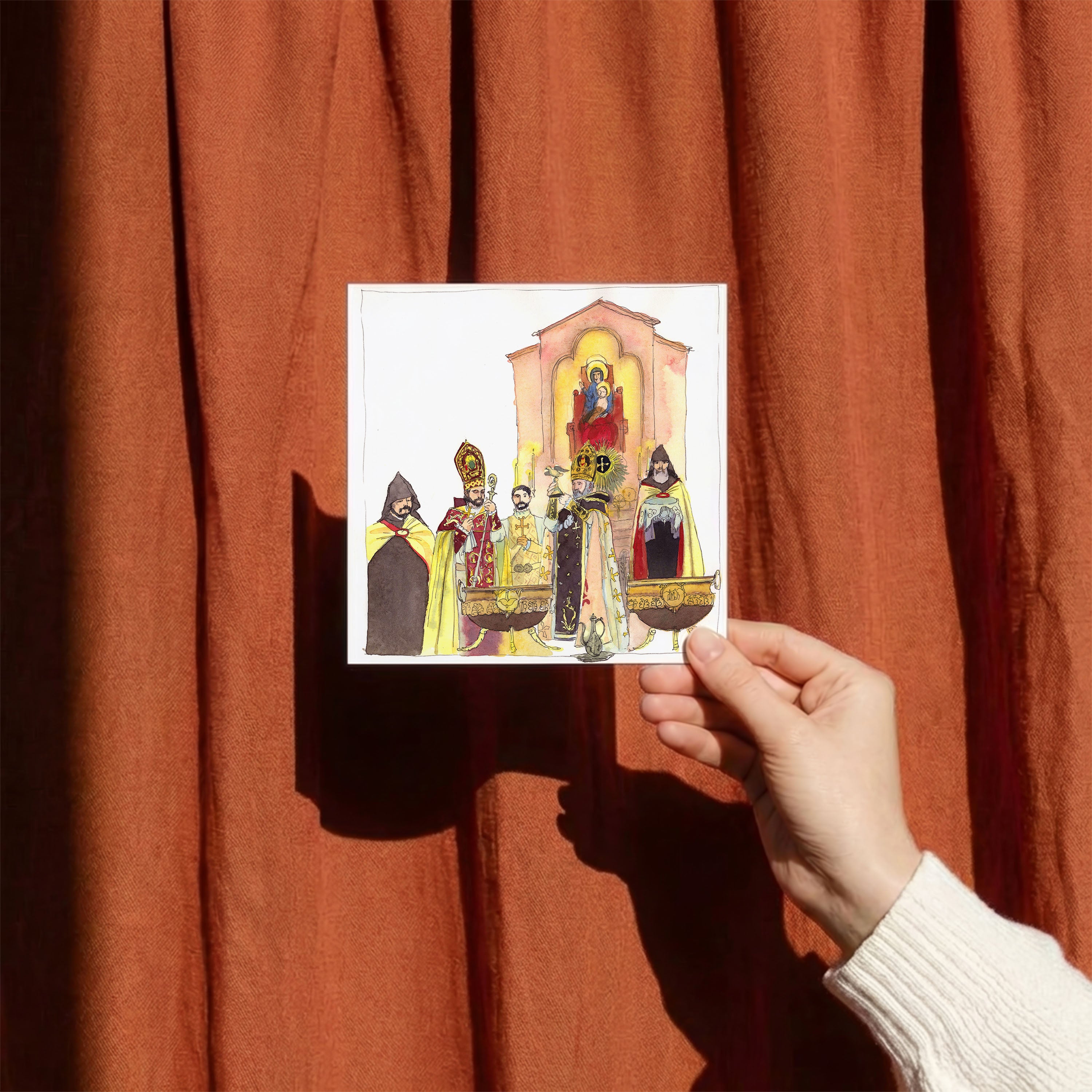 The Blessing of the Pomegranates at Etchmiadzin - postcard 15 x 21 cm