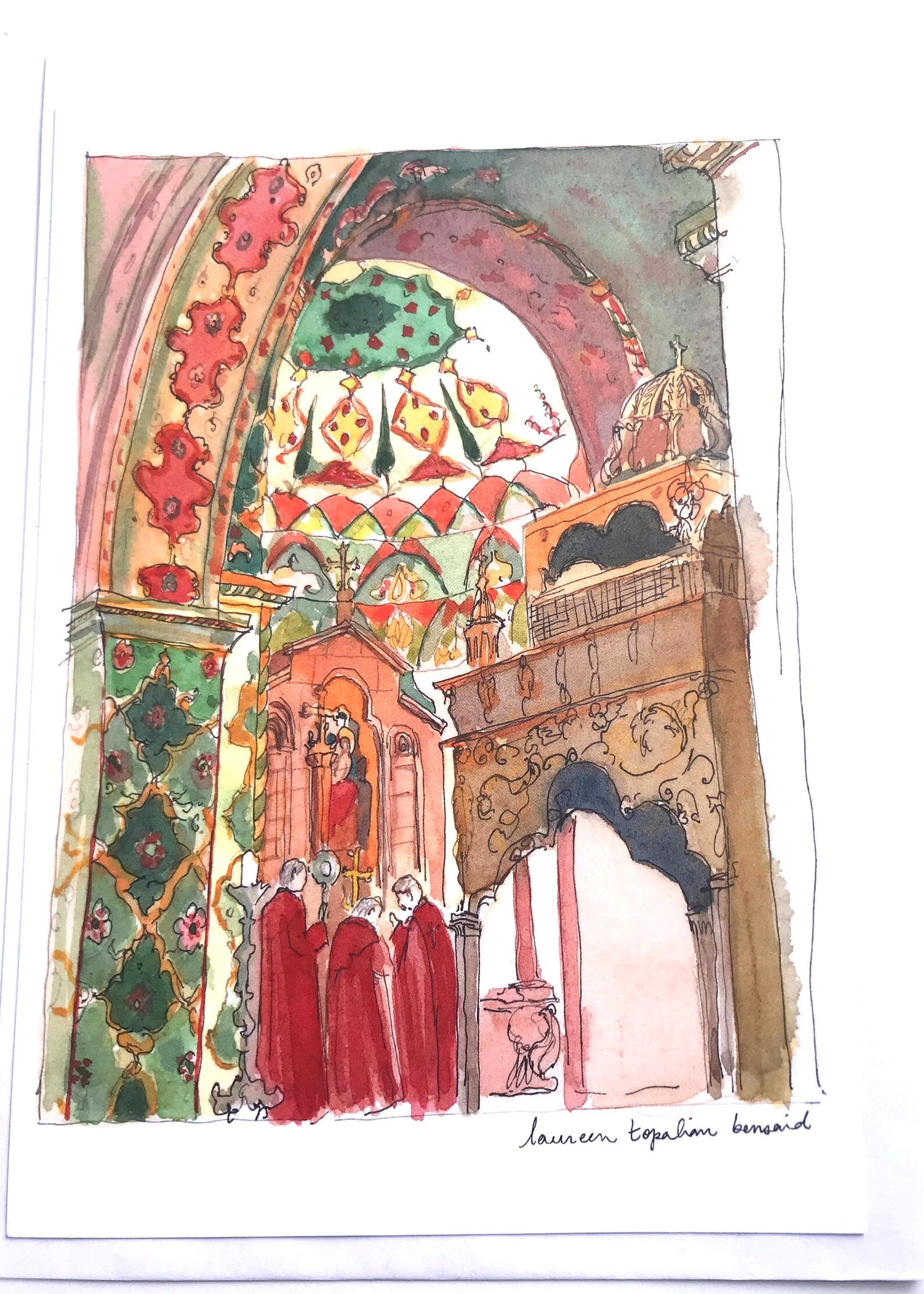 Le Décor intérieur de la Cathédrale Etchmiadzin - Grande carte 14.8 x 21 cm