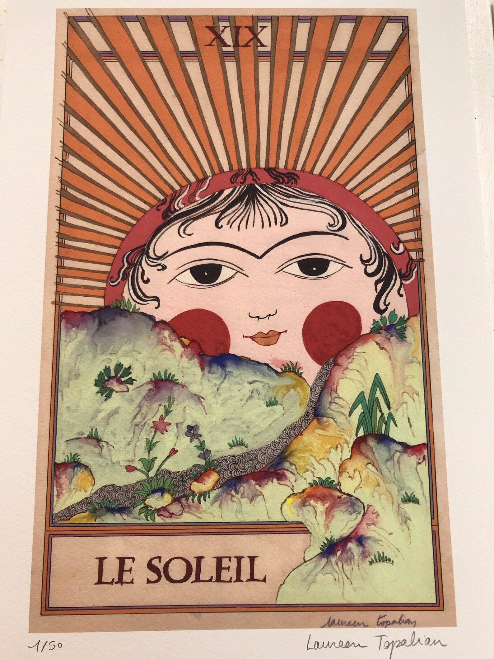 Le Soleil, arcane majeure du Tarot de Marseille - Édition limitée sur papier d'art