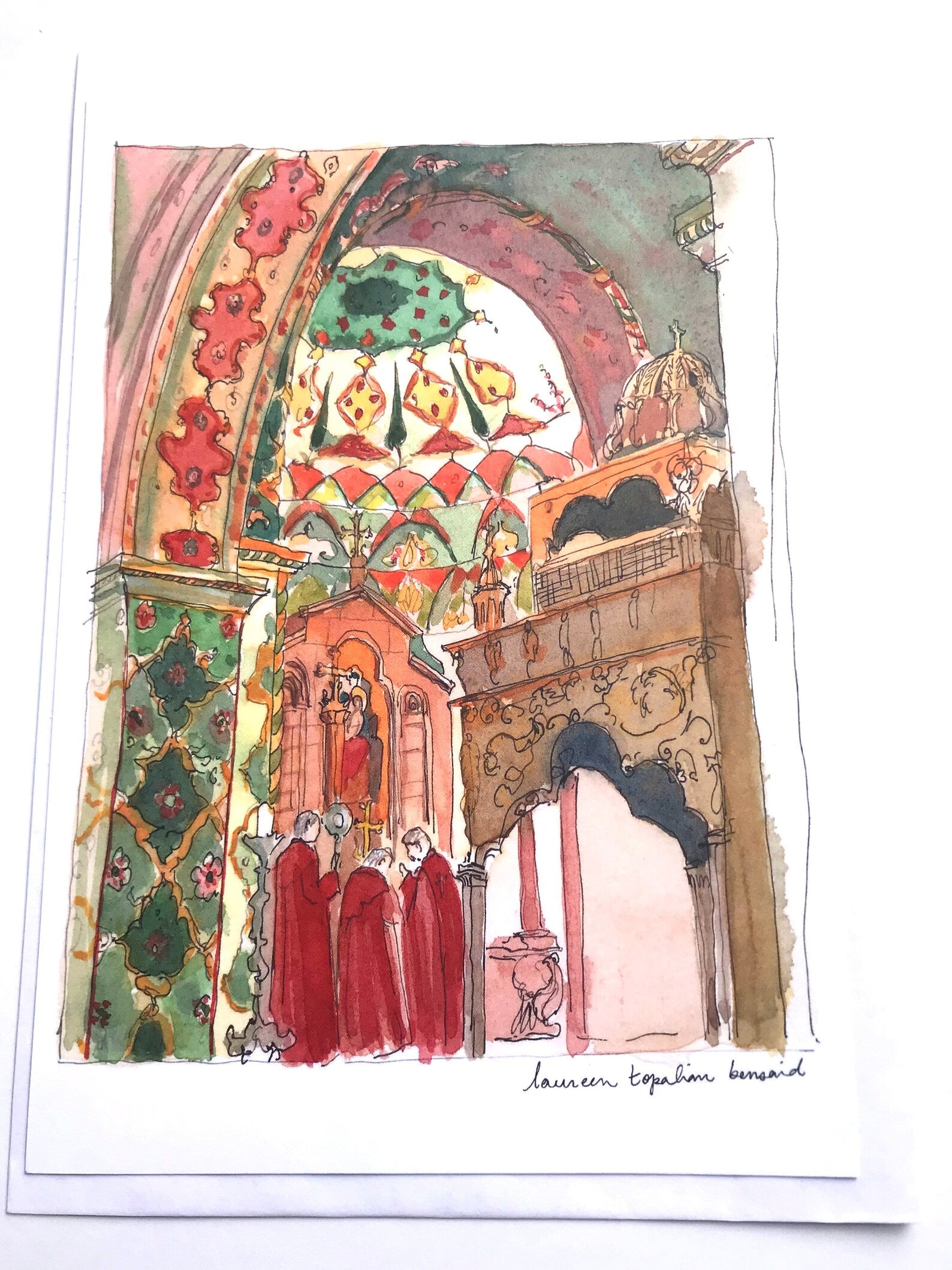 Le Décor intérieur de la Cathédrale Etchmiadzin - Grande carte 14.8 x 21 cm